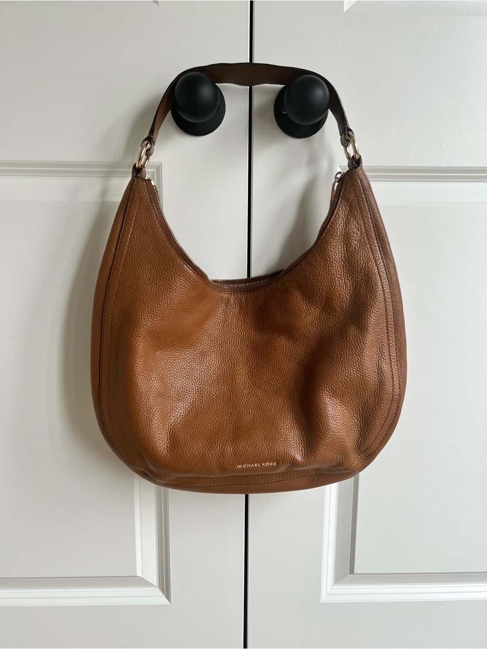 Michael Kors Cognac Pebbled Leather Hobo Bag